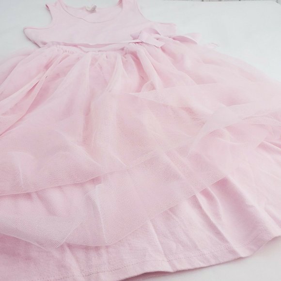 Crew Cuts Girls Pastel Pink Sleeveless Tulle Knit Summer A Line Dress Size 10 - Picture 9 of 15